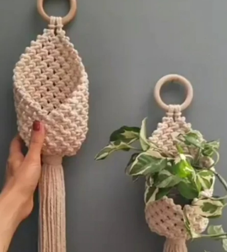 آویز گل مکرومه